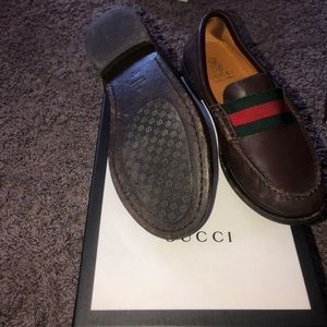 Brown boys Gucci loafers